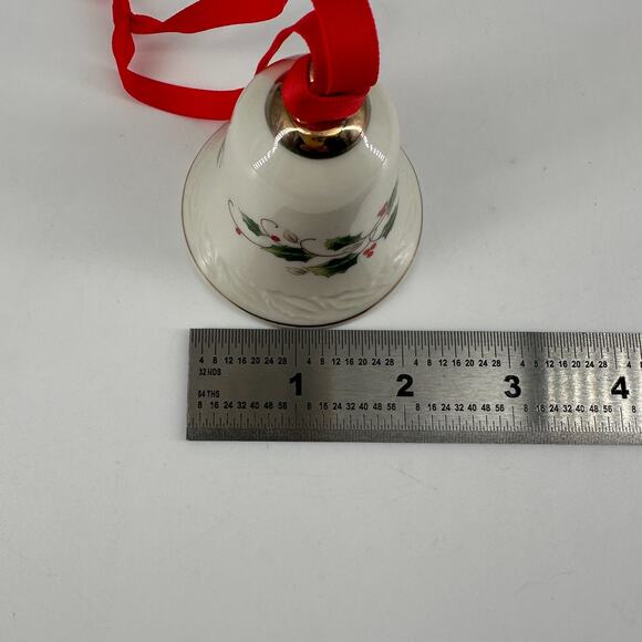Royal Limited Porcelain Christmas Bell Ornament Holly Berry Gold Trim 2.75" - Picture 5 of 6